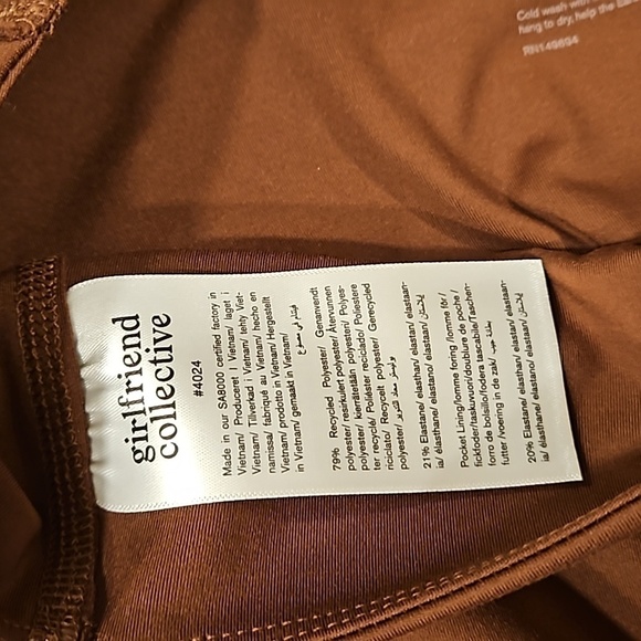 💕GIRLFRIEND COLLECTIVE💕 Compressive Pocket Leggings ~ Earth Brown Medium M NWT - Picture 14 of 16